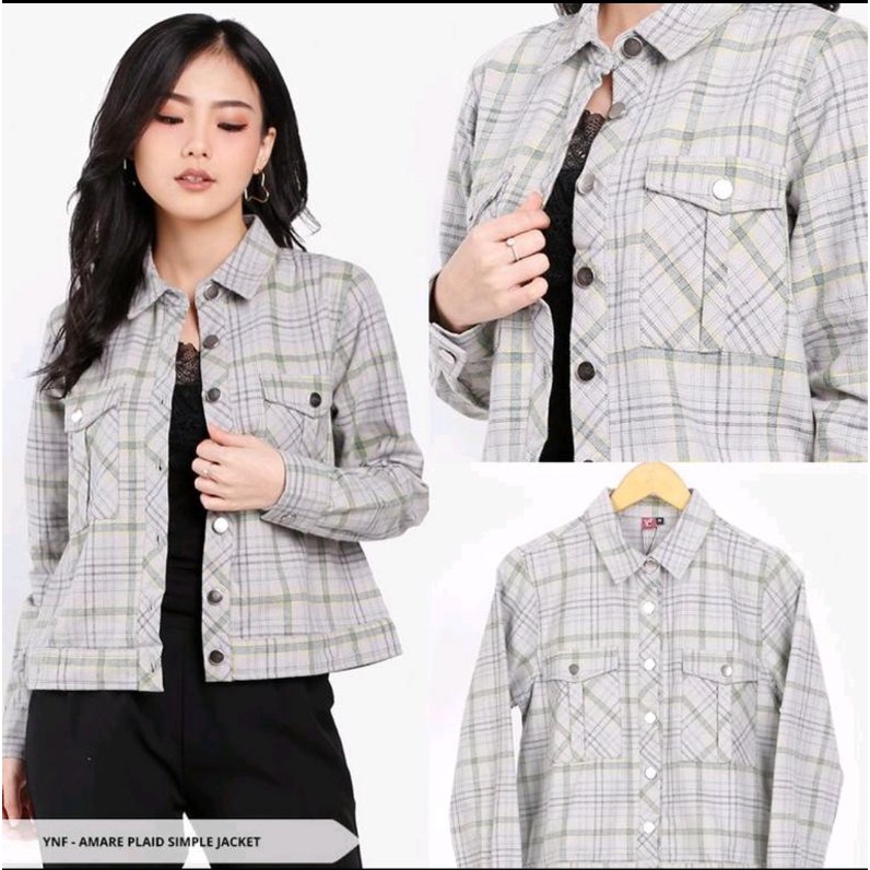 plaid simple jacket