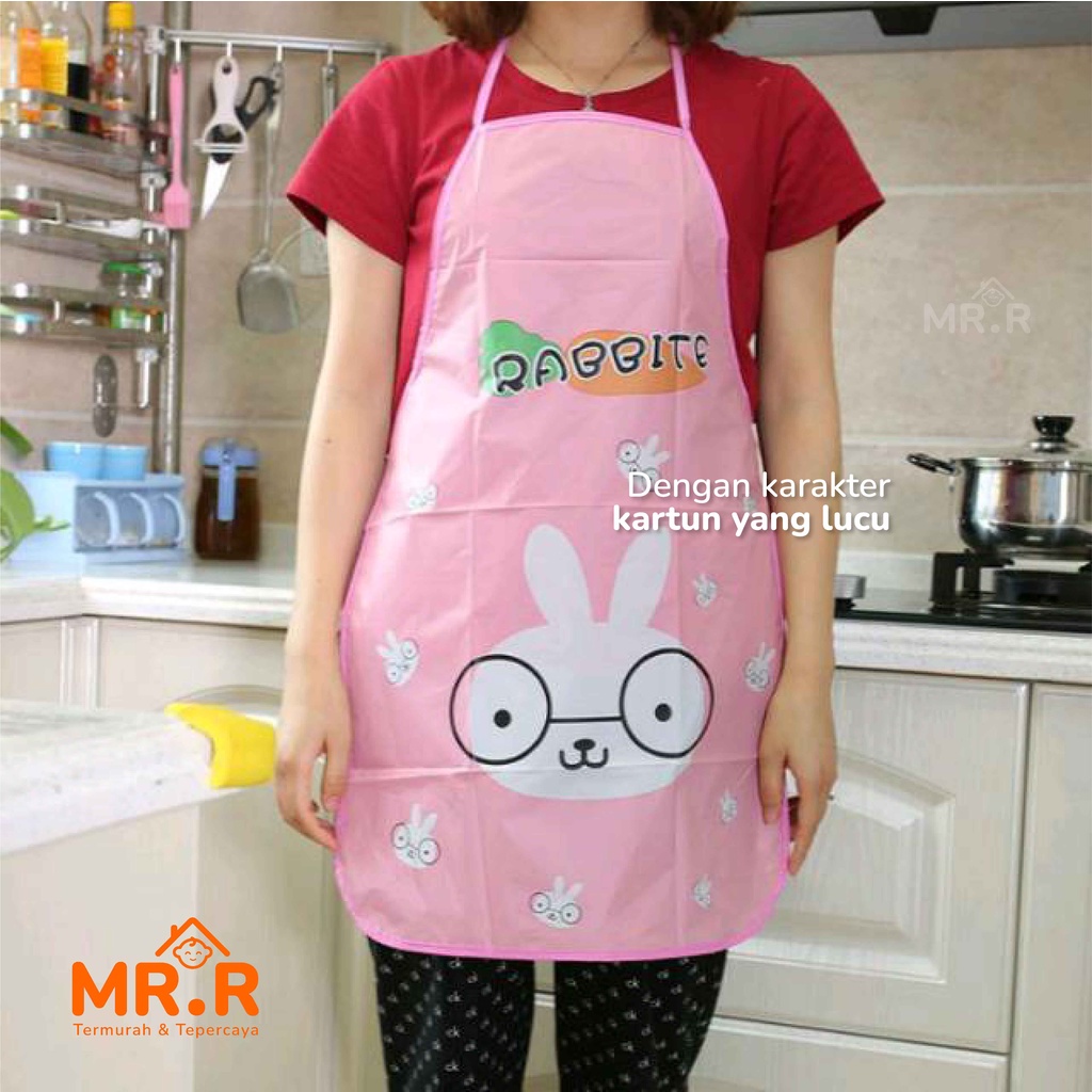 Celemek Masak Dapur Anti Air Dan Minyak Waterproof Bahan Apron Pelindung Memasak Karakter Kartun