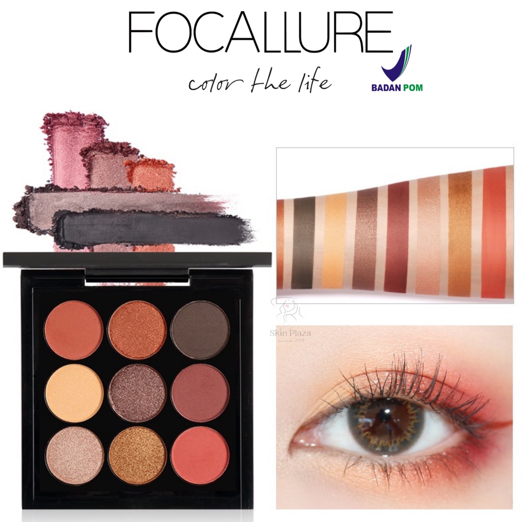 Focallure Palet Eyeshadow 9 Warna Metalik BPOM FA-36 FA36 FA 36