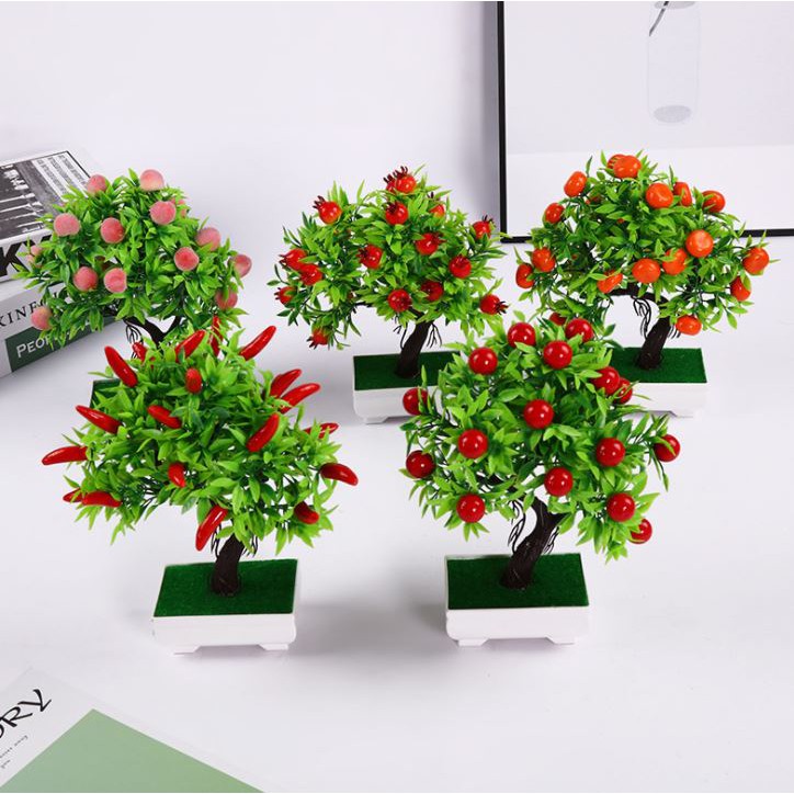 DODORY PT25 Pot Tanaman Buah Hias Bunga Hias Plastik Ornamen Pot Bongsai Artificial Flower Decoration