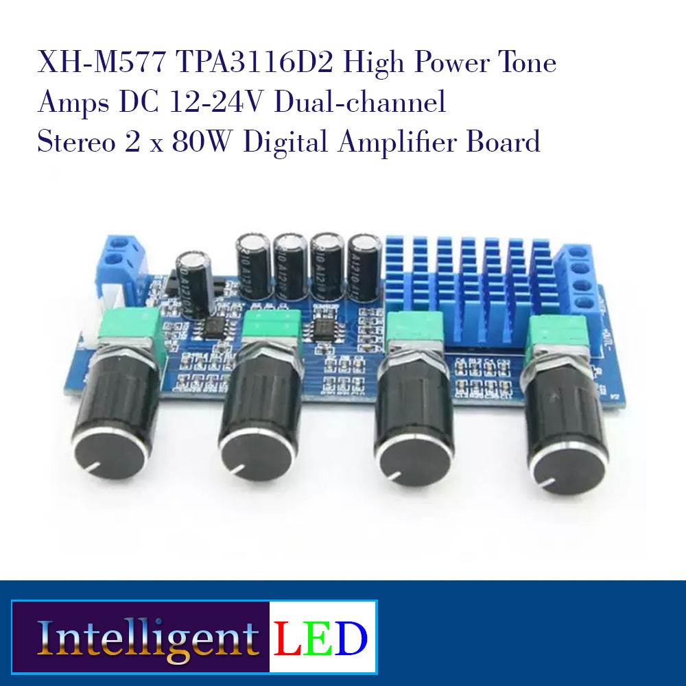 XH-M577 TPA3116D2 High Power Tone DC12-24V Stereo 2x80W Amplifier Board