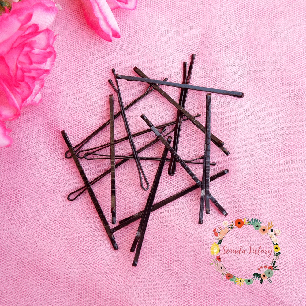 Senada Victory Jepit Bobby Pin Rambut Jepitan Lidi Hitam Aksesoris Fashion Wanita SJ01