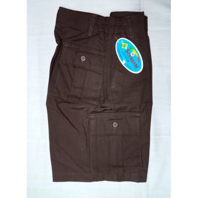 celana pendek Pramuka gemblok Karet merk "SERAGAM dan BULOVA"