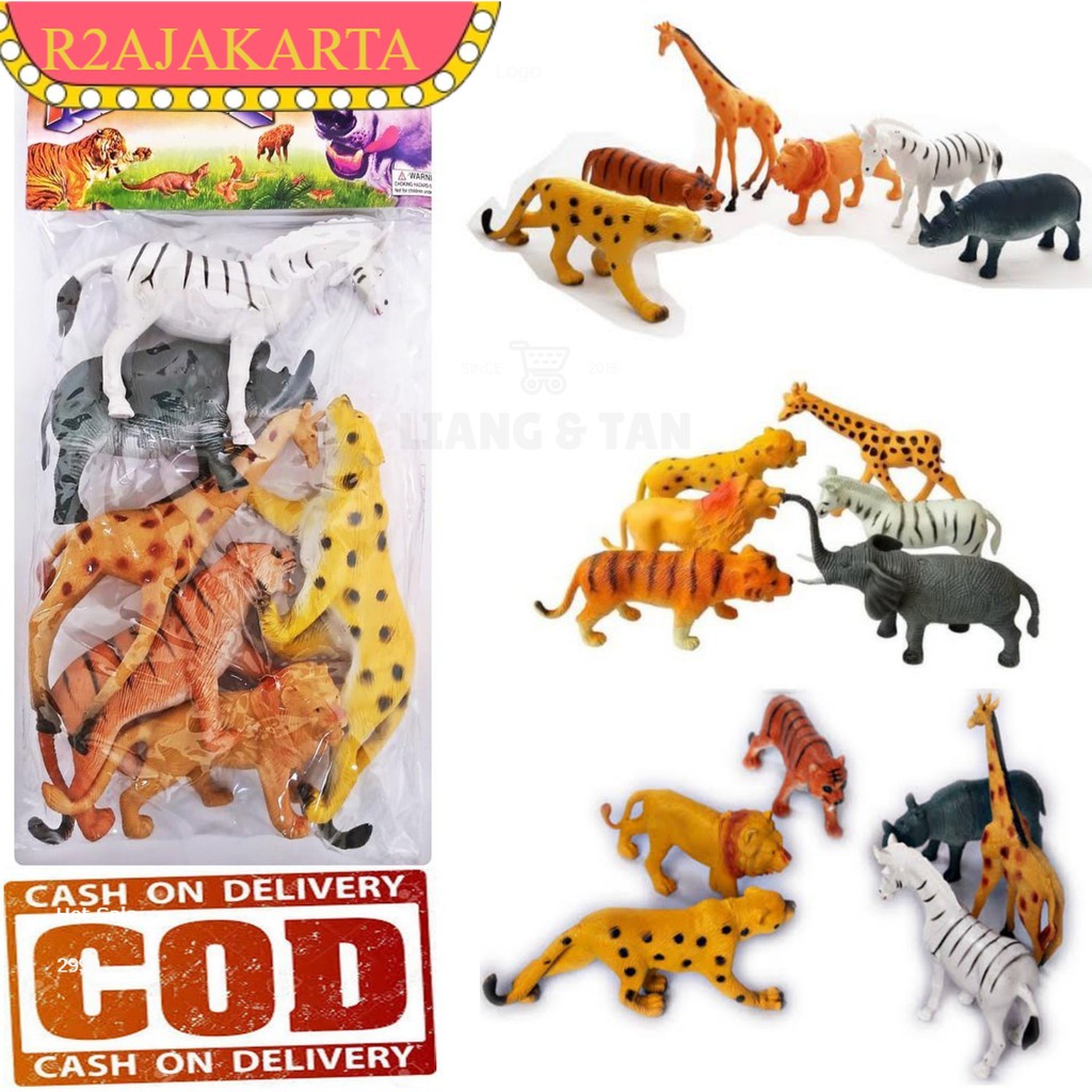 ( BISA COD ) PROMO MAINAN ANAK 1 SET ISI 6 HEWAN BINATANG / ANIMAL KARET MURAH HEWANAN SAFARI LUCU WILD