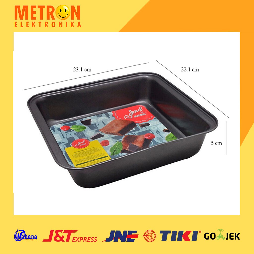 MAXIM BAKEWARE SQUARE CAKE PAN 23.1 x 22.1 x 5 cm LOYANG KUE CAKE ANTI LENGKET - BWSQP(ZX)23