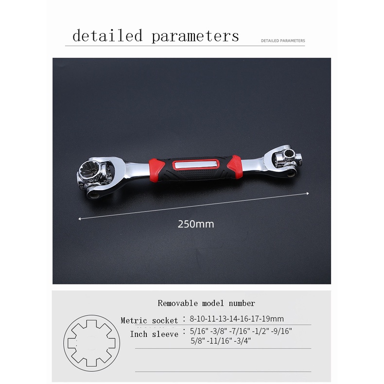 (Dalam stok, dikirim dari Jakarta)Kunci Pas-Semua Tujuan 48 in 1 Socket Wrench/Multifungsi Socket Wrench Multifungsi Socket Wrench/48 in 1 Socket Wrench, Perbaikan Otomatis