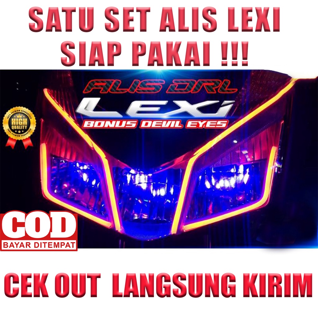 LAMPU ALIS DRL LED BONUS DEVIL EYES YAMAHA LEXI LAMPU SENJA LEXI LAMPU LIS LAMPU VARIASI LEXI ALIS F