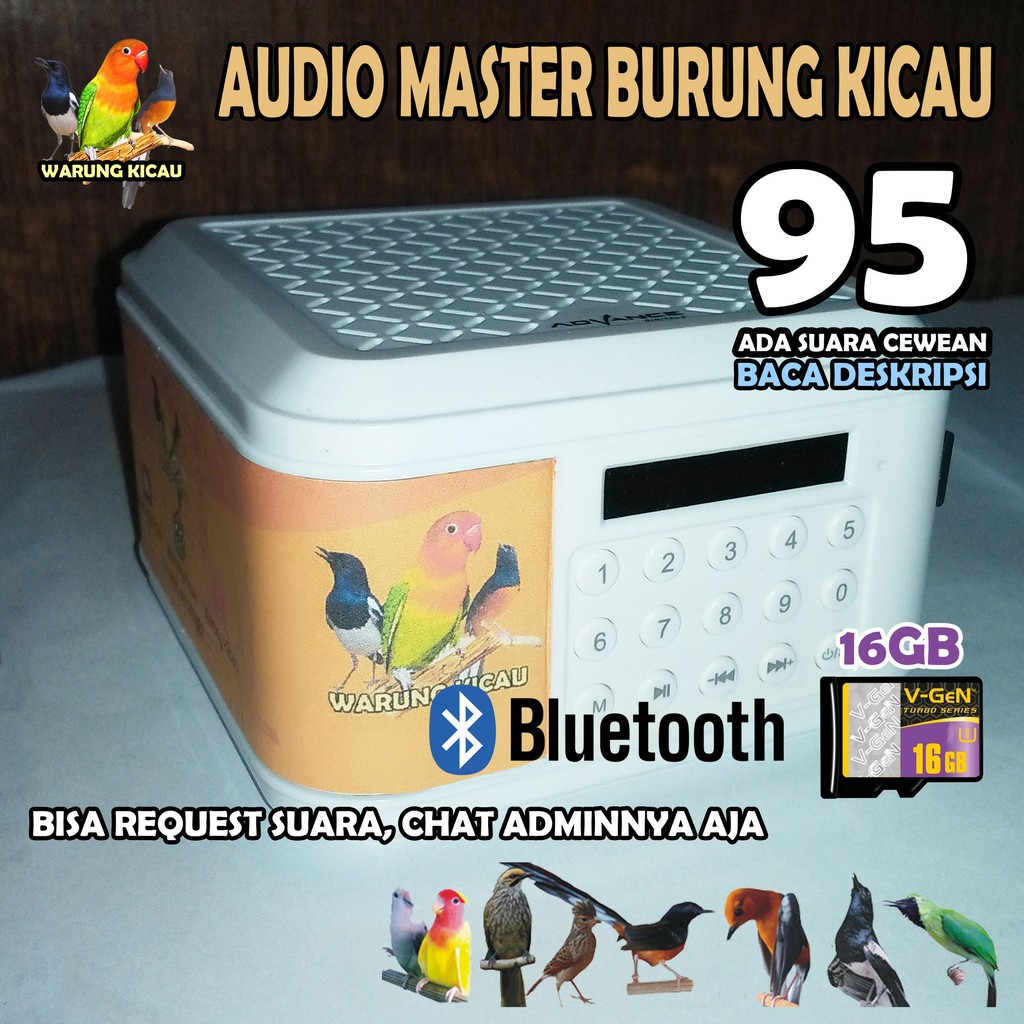 Masteran Burung Kicau Speaker Audio Cipoh Perkutut Decu Cucak Rowo
