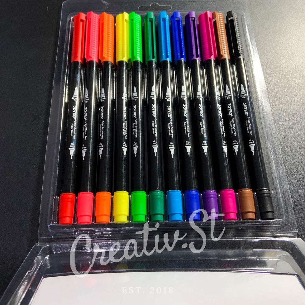 

D8O,. Joyko Brush Pen 12 Warna Brush + Fine Tip CLP-13 SET Promo now