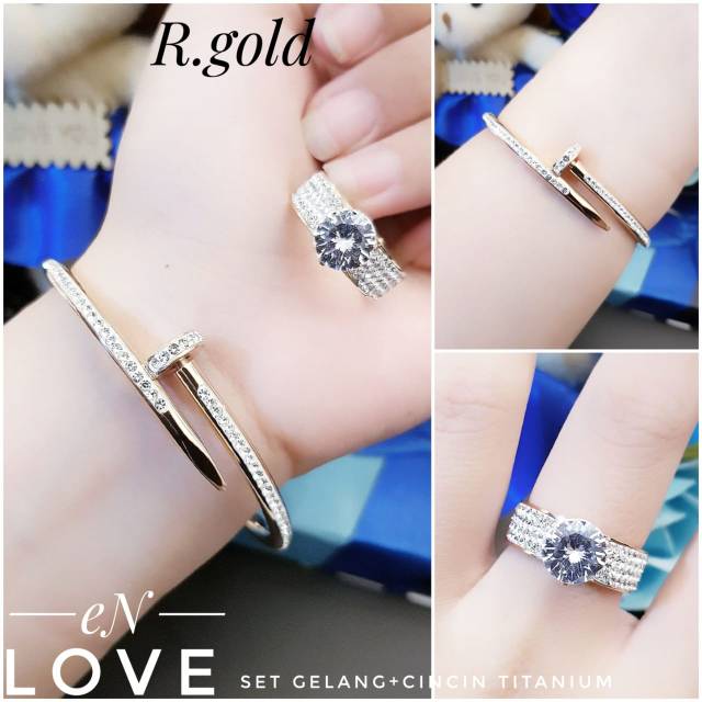 Titanium gelang dan cincin 1310j