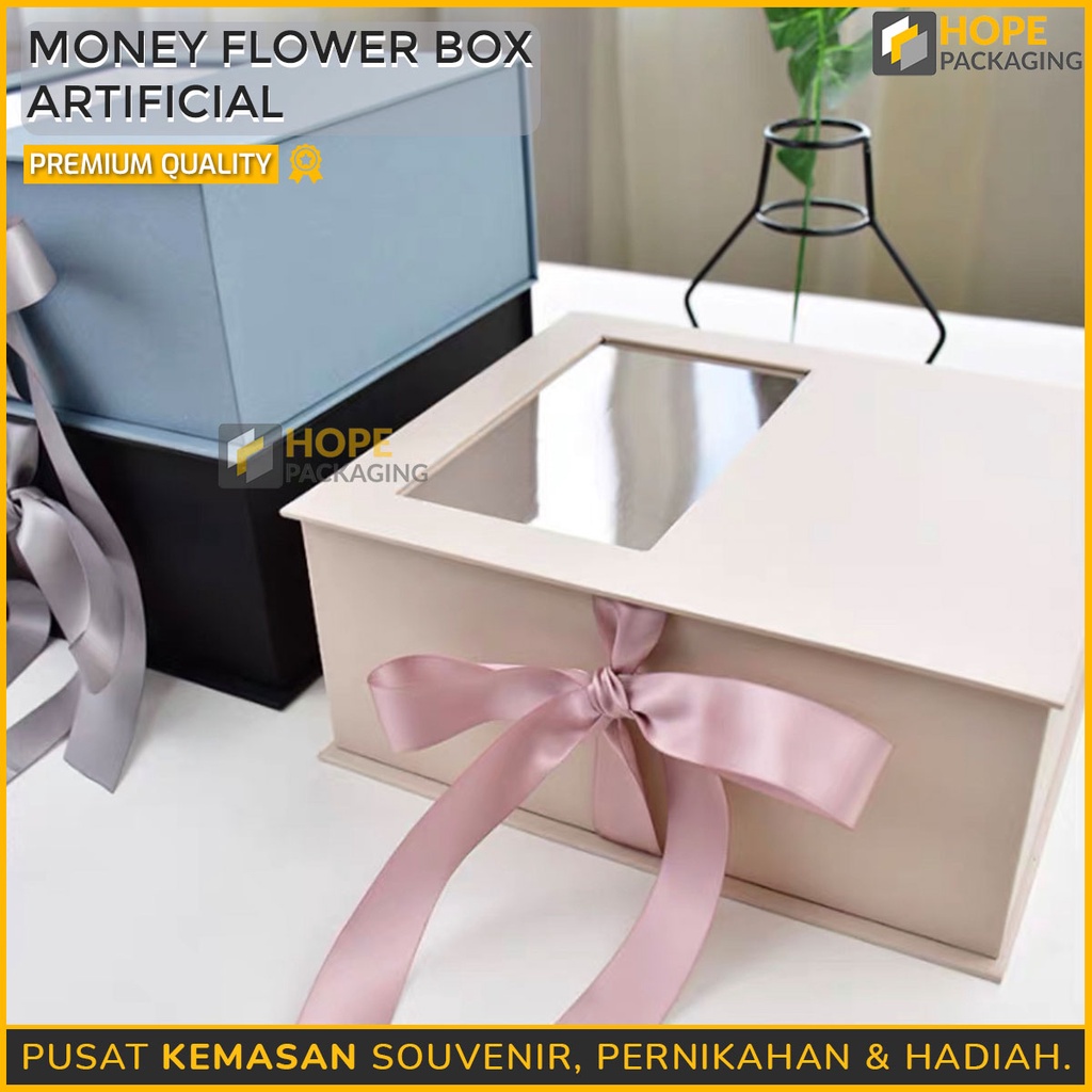 Hampers Bloom Lebaran / idul fitri Box Money Uang Flower Box  Bunga Flower Box  Souvenir / Hadiah