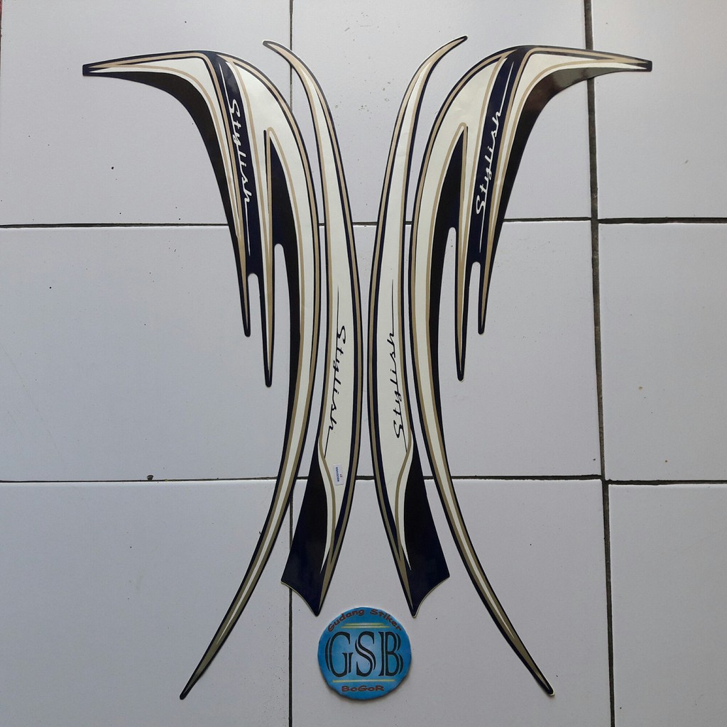 stiker lis motor honda Scoopy Stylish 2015 biru tua