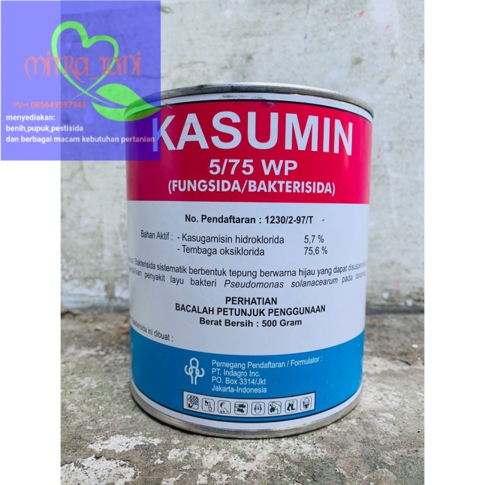 Fungisida tembaga oksiklorida KASUMIN 5/75 WP isi 500 gr dari INDAGRO