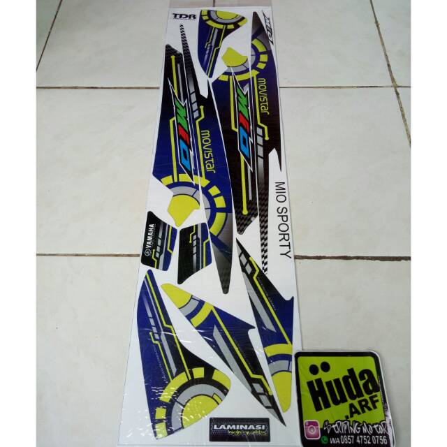 striping/lis/sticker variasi mio sporty/lama/smile "movistar" biru-merah-toska-putih