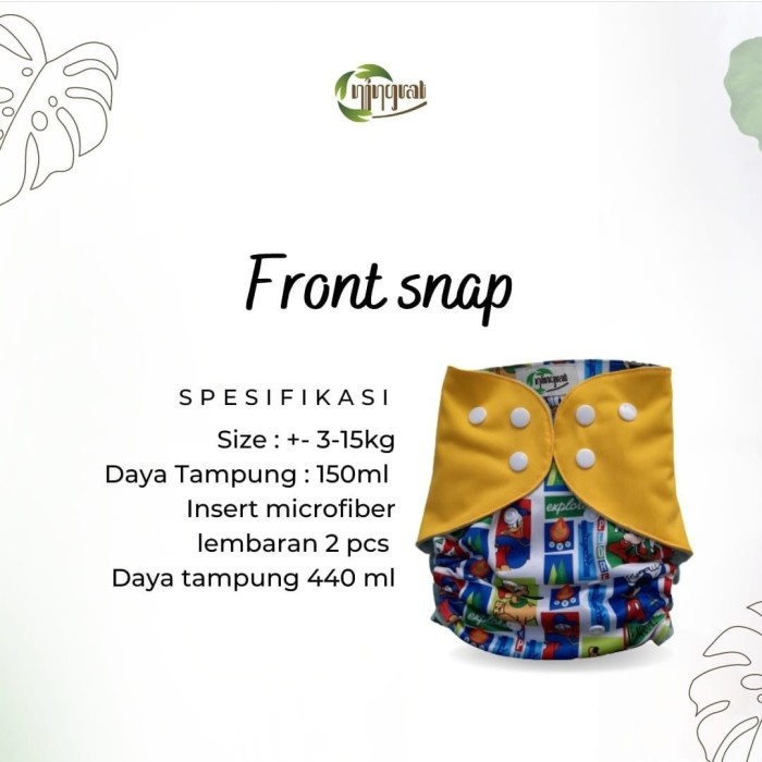 NINGRAT Front Snap Clodi Newborn Onesize Pocket Diaper Popok Kaint