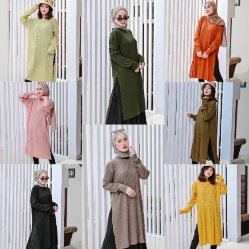 CUCI GUDANG!! Tunik Slit Rajut / Tunik Knited Belah