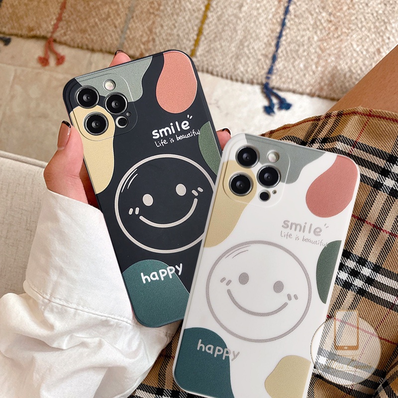 Infinix Smart6 4 Smart 5panas 9play Hot10 11play Hot20 20s 12i 8 11S 11 10S 10T Note8 12pro 10pro Fashion Happy Smile Straight Edge Couple Shockproof Soft Tpu Phone Back Cover