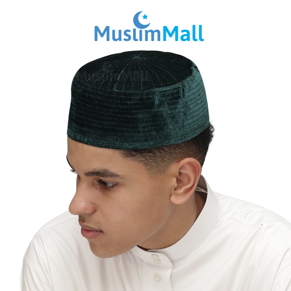 Peci Beludru  Bani Hasyim Berkualitas Hijau - The Kufi