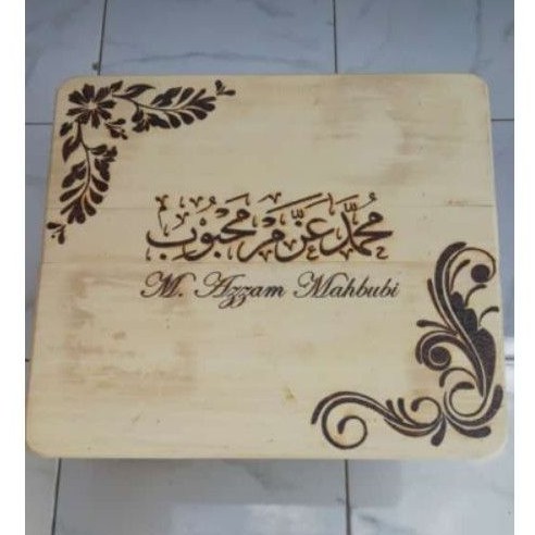 Dampar Lipat Kaligrafi Bakar Meja Lipat Bangku Dampar Ngaji