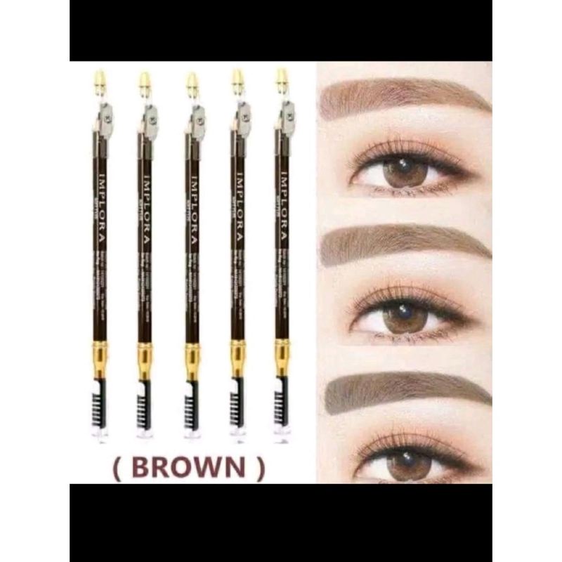 IMPLORA Eye Brow Pencil 2 IN 1 ( PENSIL + SERUTAN + SIKAT ) ORIGINAL BPOM