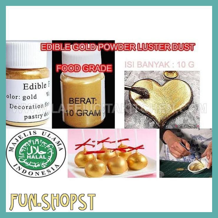 

RU METALLIC GOLD LUSTRE BUBUK EMAS EDIBLE FONDANT DEKORASI CAKE KUE 1G
