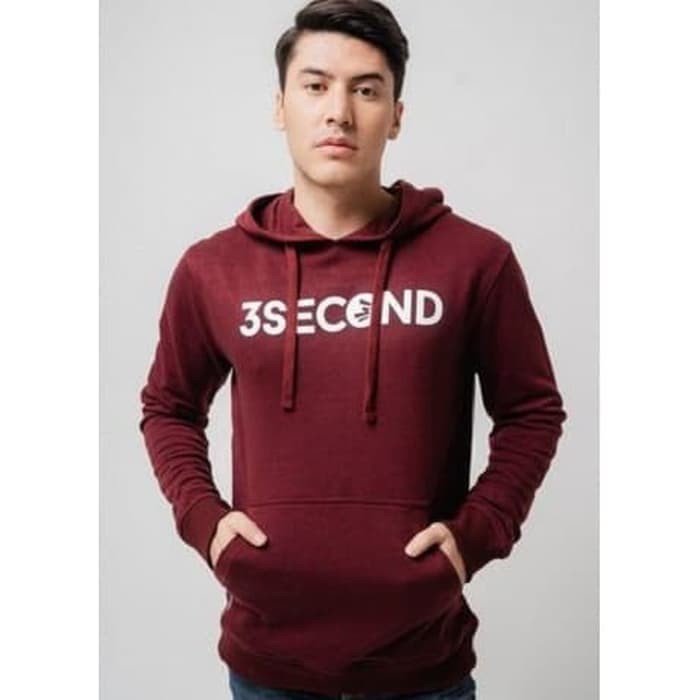 hoodie sweatshirt 3Second maroon terbaru tersedia ukuran M L XL XXL