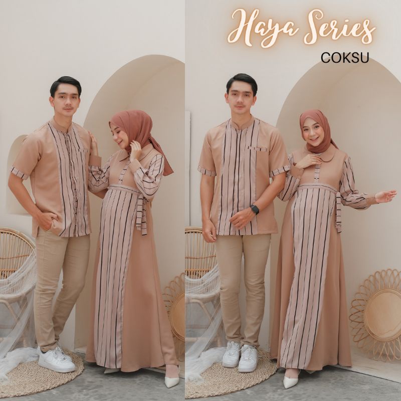 Baju Couple Muslim Haya Salur Bukan Baju Hamil