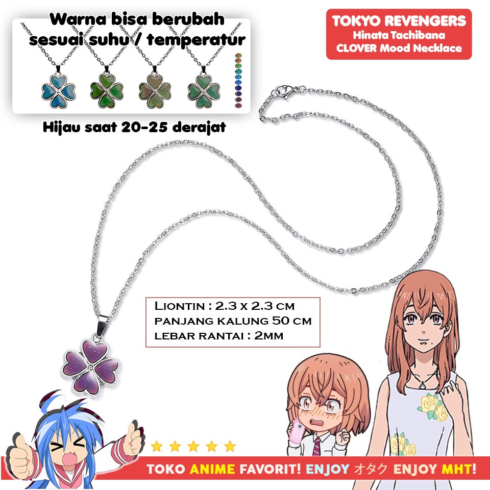 Kalung Anime Cosplay Tokyo Revengers Tachibana Hinata Hanagaki Takemichi Clover Semanggi Couple