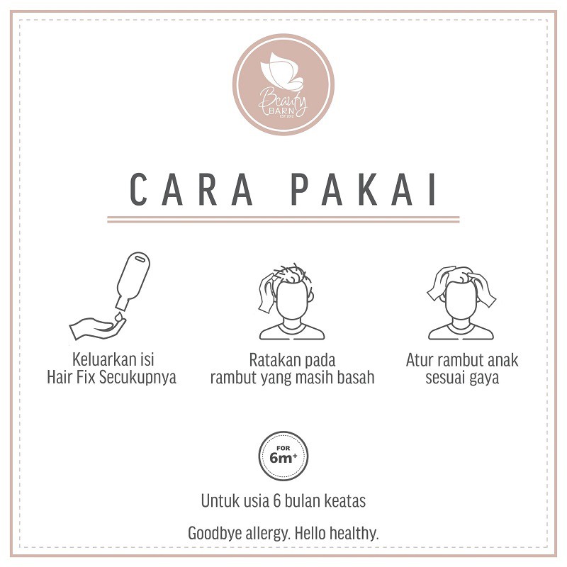 Beauty Barn Kid Moisturizing Hair Fix 50gr Hair Gel Minyak Rambut Anak WHS