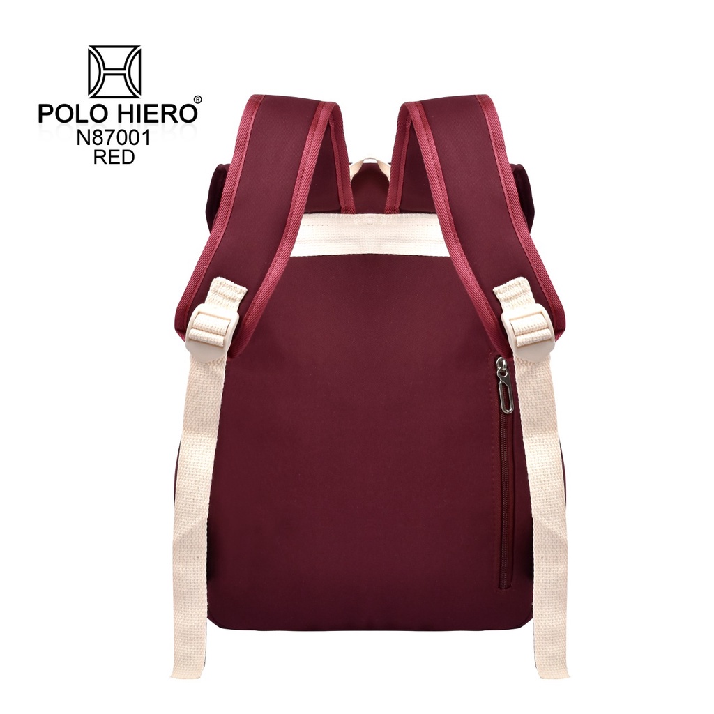 Tas Wanita Sekolah Polo Hiero N87001 Tas Perempuan Import Tas Fashion Ransel Fashion Tas Punggung Kerja Tas Kuliah