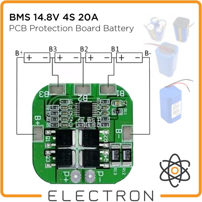 BMS 4S Battery Protection Charging Board 4S 18650 3.7V 4.2V 20A