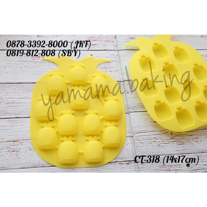 

KUE-PENGHIAS-ALAT- CT-0318 CETAKAN SILIKON COKLAT FONDANT NANAS PINEAPPLE CLAY PUDING -ALAT-