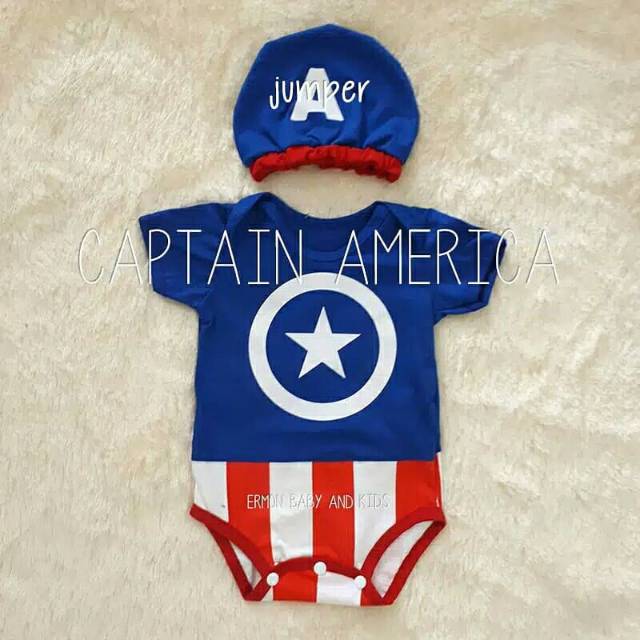 R3-024 Captai America Romper + Hat