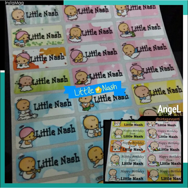 

Stiker Label Nama Waterproof - Angel