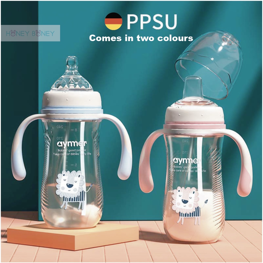 AYNMER BOTOL SUSU BAYI PPSU WIDE NECK | Gravity Ball | Anti Kolik 240 ml & 300 ml