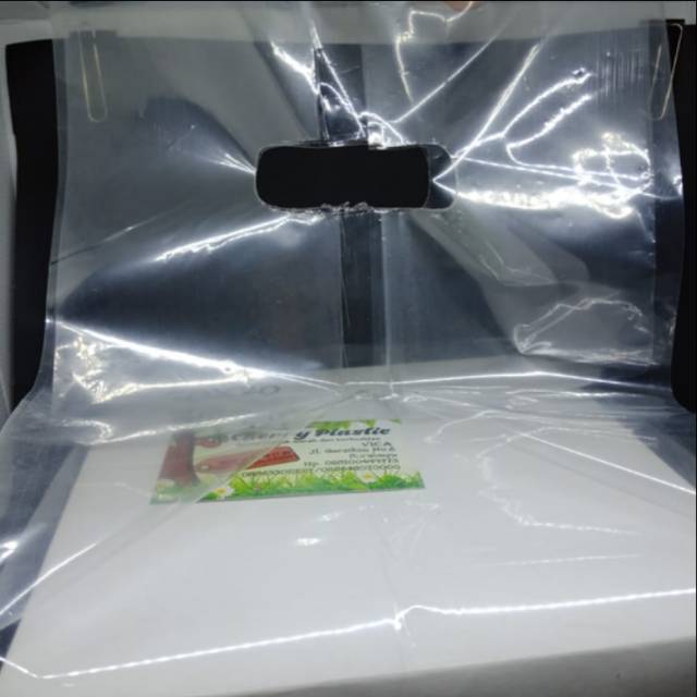 Kresek PP PLONG alas 20x20 bening untuk kotak 20x20