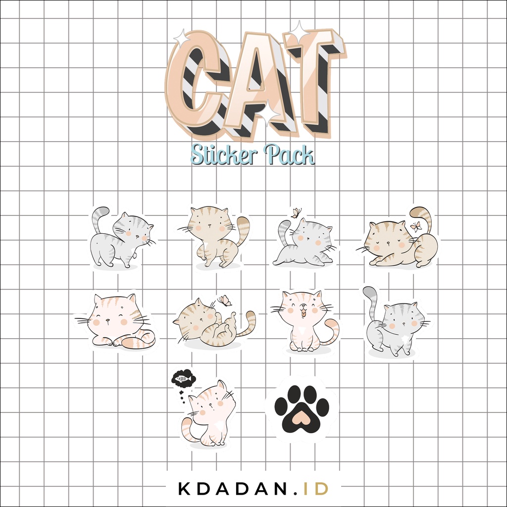 

Cat Sticker Mini Pack / Stiker Hewan / ANML-004