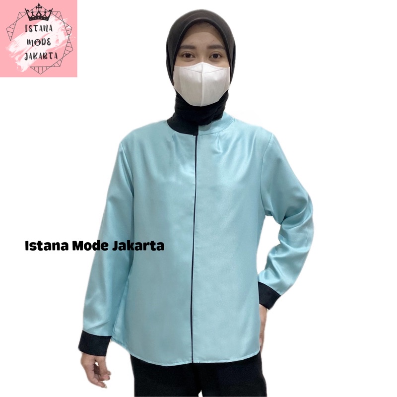 ISTANA MODE JAKARTA Verra baju atasan wanita terbaru blouse korean style blouse wanita lengan panjang-AQUA