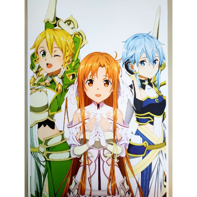 Poster Anime Sword Art Online 1 SAO Asuna Sinon Leafa Merchandise