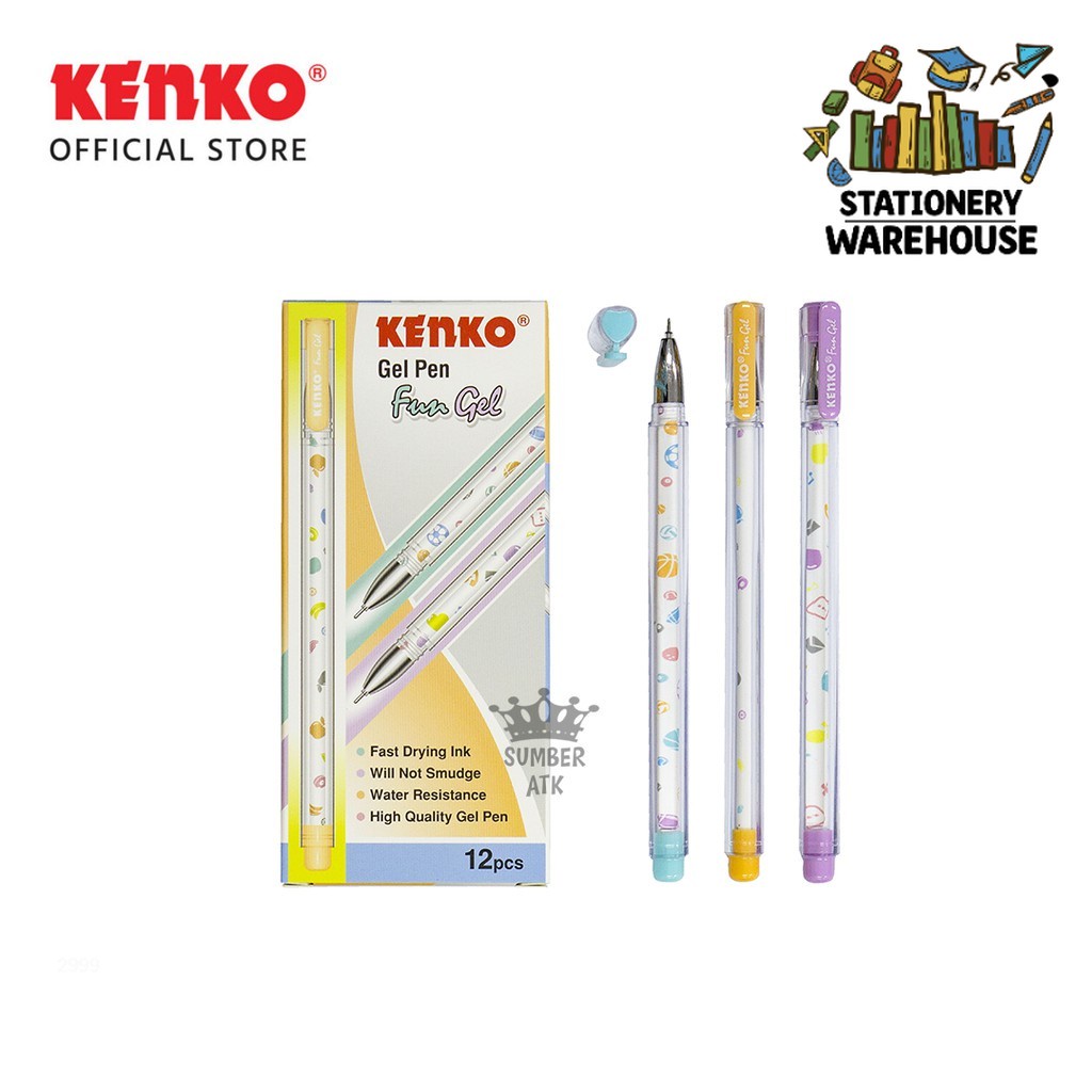 

Pulpen / Pena KENKO GEL PEN FUN Gel Black Motif Mix