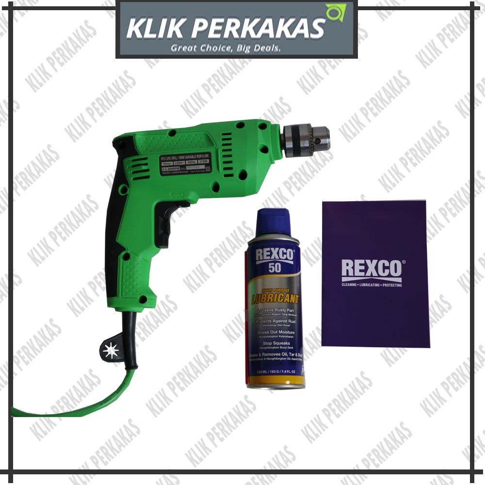 RYU Mesin Bor Tangan RDR 10-3 RE free Rexco