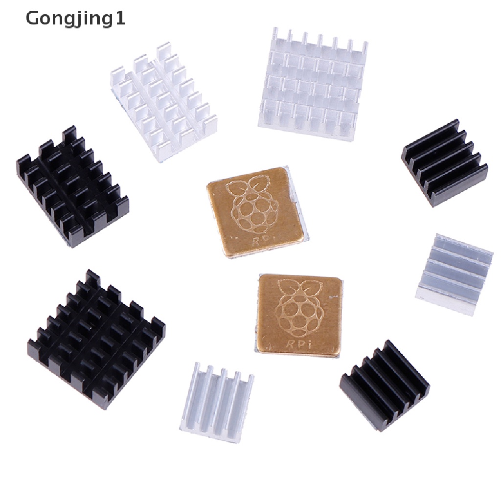 Gongjing1 5Pcs Radiator Heatsink Aluminum Untuk Raspberry Pi 2 / 3 / 4 3B + 4B