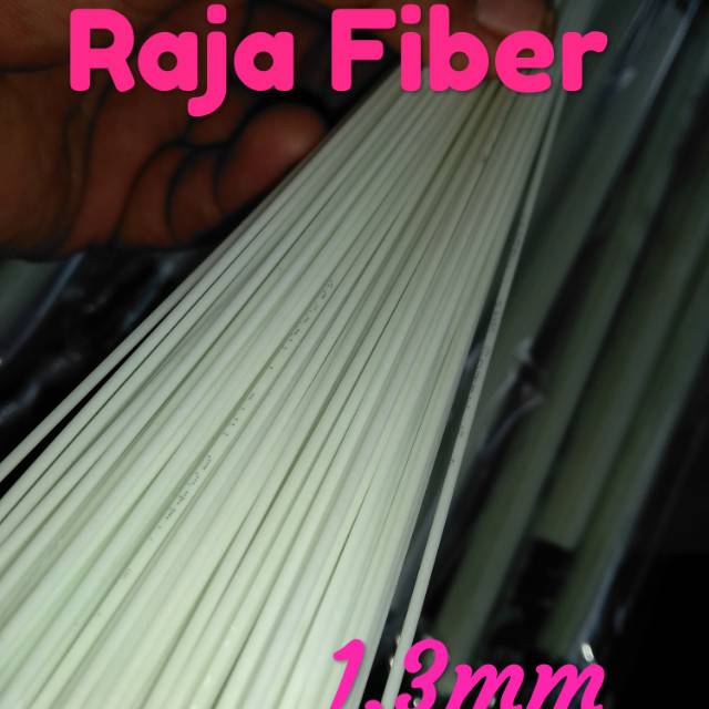 Jeruji ruji fiber putih susu ukuran 1.3mm panjang 60cm 1pcs isi 100batang