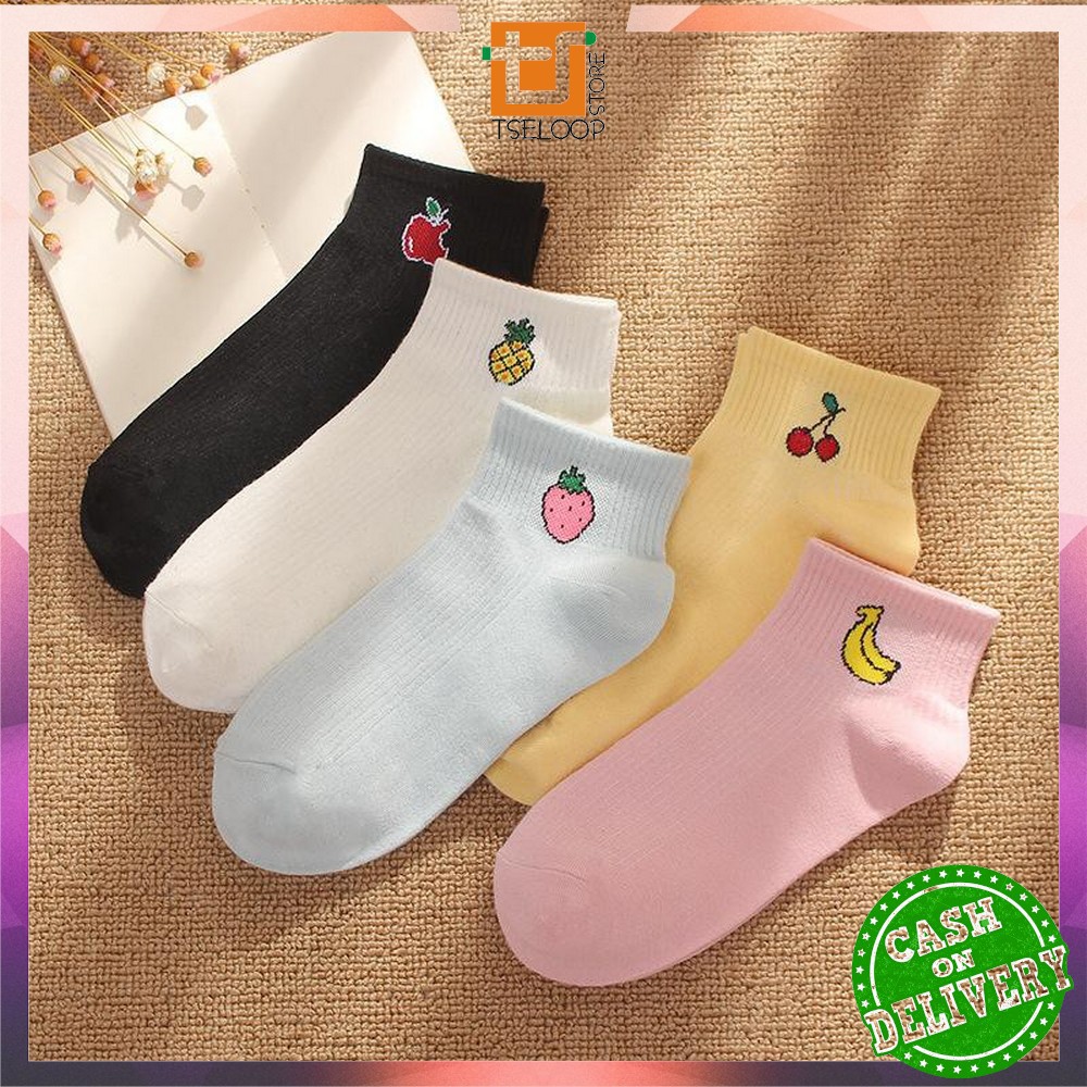 OFM - P55-P58 Kaos Kaki Pendek Dewasa / Kaos Kaki Semata Kaki Polos / Kaos Kaki Ankle Wanita Motif-2