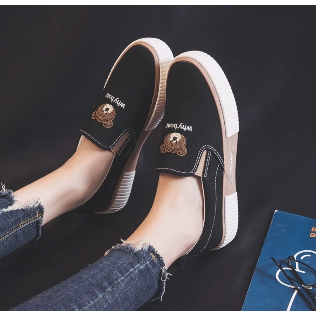 Seoatu Wanita Terbaru Bear Slip On Anita AS169