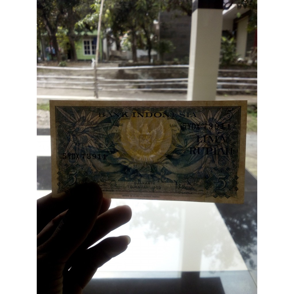 Uang Kuno 5 rupiah tahun 1959 Seri bunga