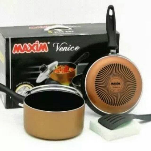 {garansi murah}MAXIM panci set teflon venice 5 in 1