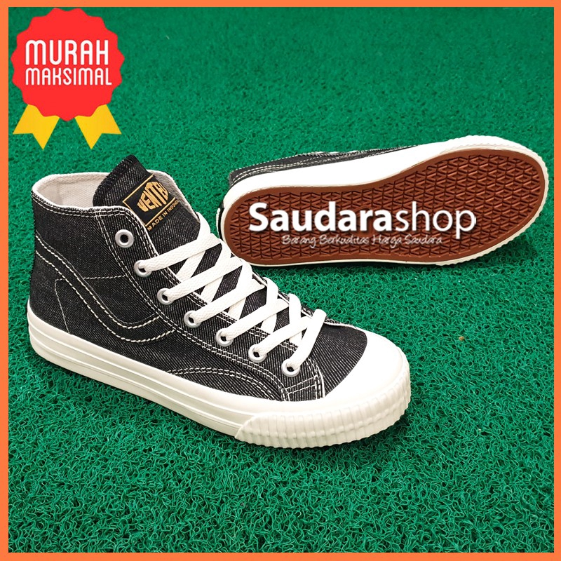 Sepatu Ventela P76 Public Denim Black HC / Sepatu Ventela Denim High