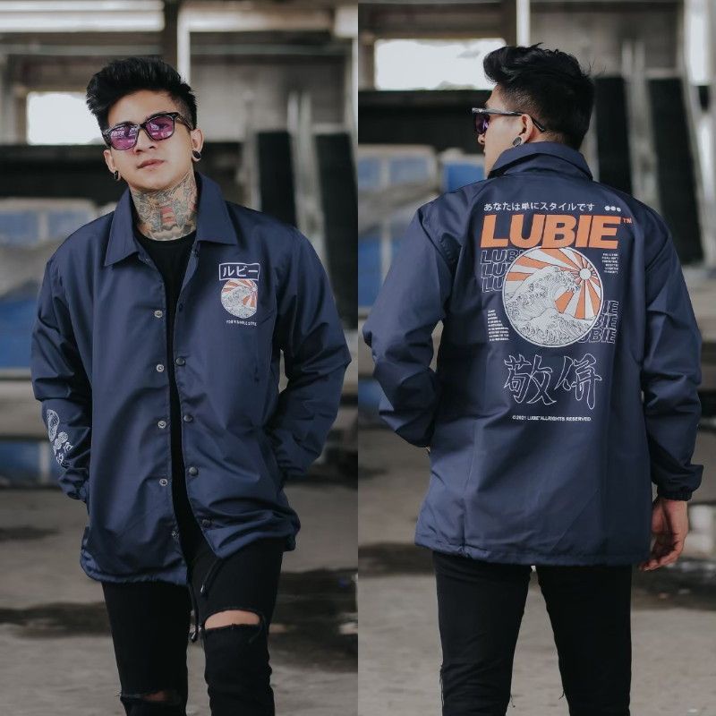 LUBIE-Jaket Coach Pria Taslan