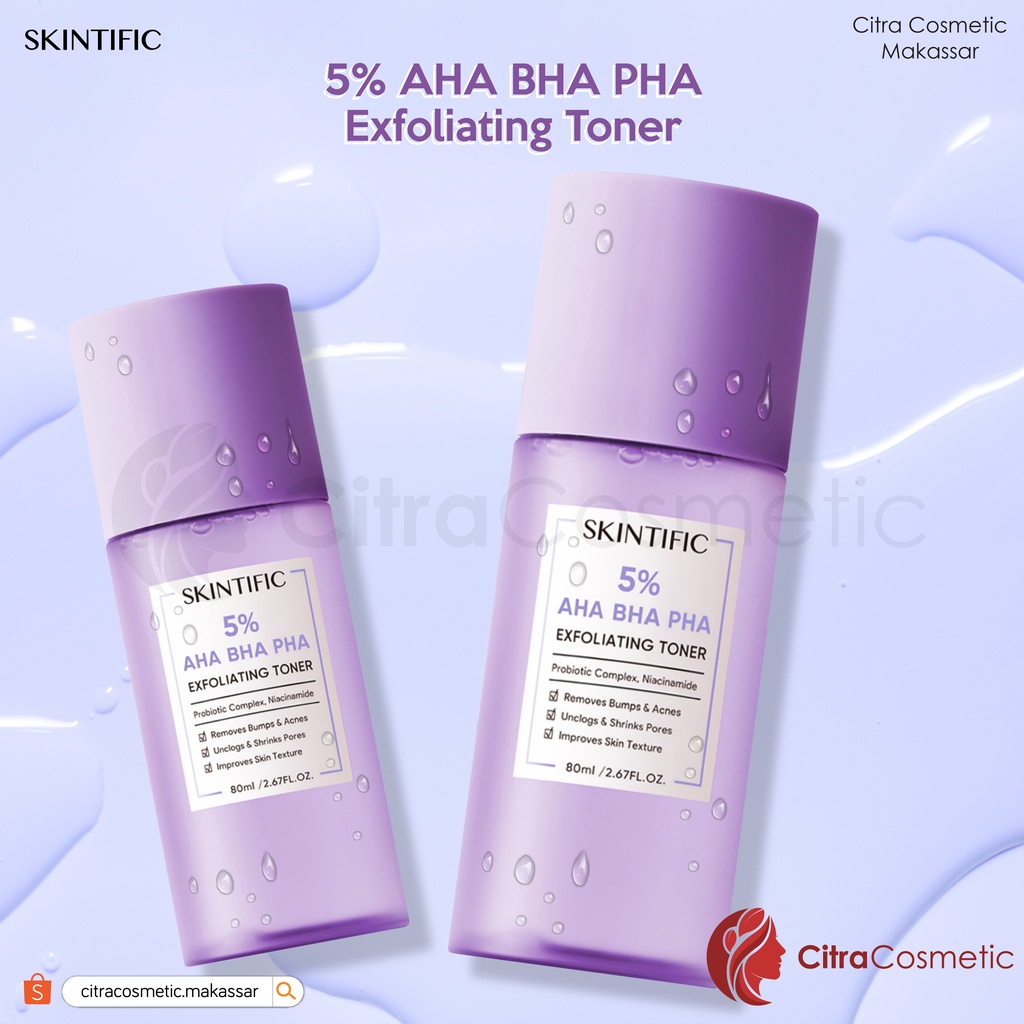 Skintific 5% AHA BHA PHA Exfoliating Toner 80 Ml